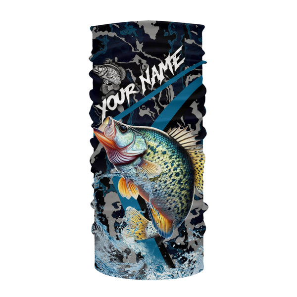 Custom Crappie Fishing Camo Long Sleeve Fishing Shirts, Personalized Crappie Fishing Team Jerseys NQS9678