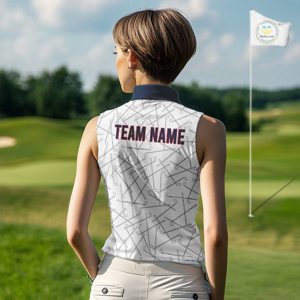 Personalized Red, White and Blue American Flag Star Golf Camo sleeveless polo shirts, unique golf gift NQS9960