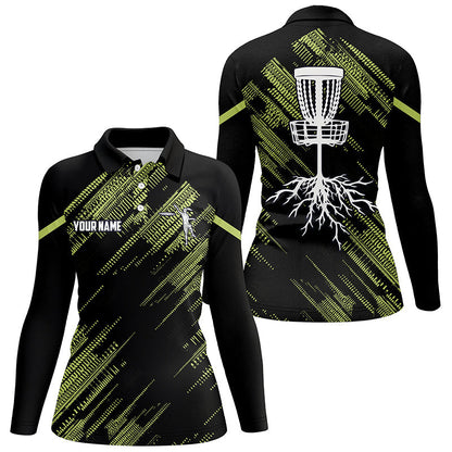 Yellow Black Women disc golf polo shirts custom disc golf team disc golf jerseys NQS7815