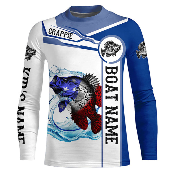 Custom Crappie Long Sleeve Tournament Fishing Shirts, Camo Fish Hook C Custom Crappie Long Sleeve Tournament Fishing Shirts, Camo Fish Hook C