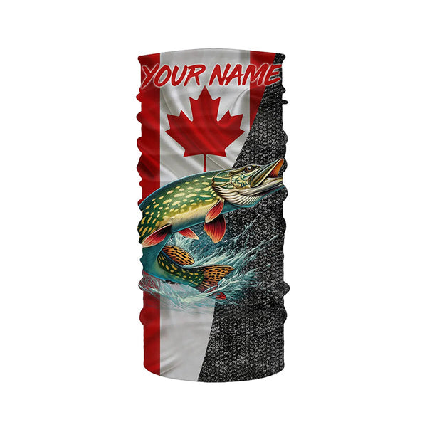 Canadian Flag Northern pike Fishing Custom long sleeve performance Fishing Shirt, pike Fishing jerseys NQS4927