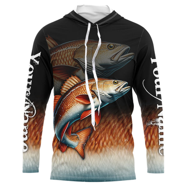 Redfish fishing scales Custom name sun protection personalized fishing gifts, Redfish fishing jerseys NQS9685