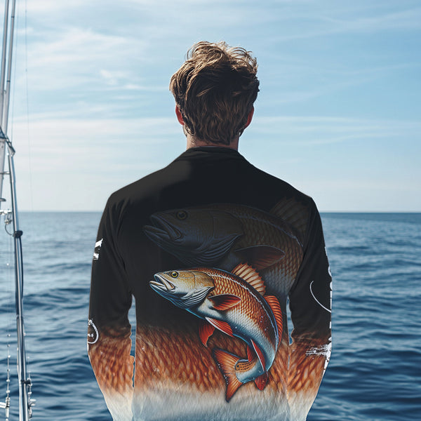 Redfish fishing scales Custom name sun protection personalized fishing gifts, Redfish fishing jerseys NQS9685