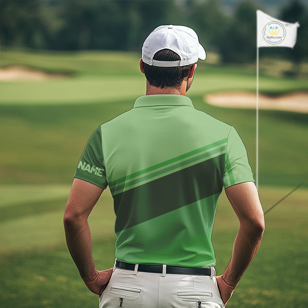 Green Mens golf polo shirts custom name mens golf tops, unique gift for the golfers NQS9970
