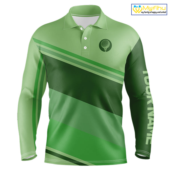 Green Mens golf polo shirts custom name mens golf tops, unique gift for the golfers NQS9970