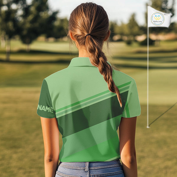 Green Women golf polo shirts custom name ladies golf tops, unique gift for the golfers NQS9970