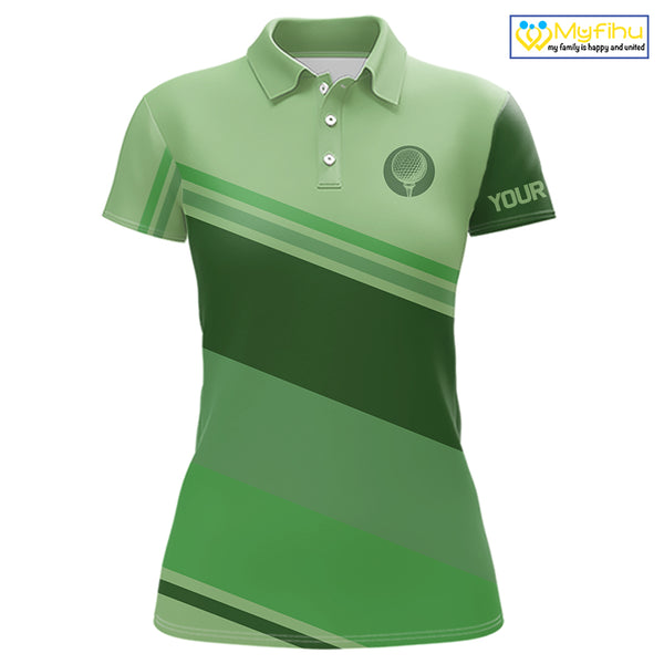 Green Women golf polo shirts custom name ladies golf tops, unique gift for the golfers NQS9970