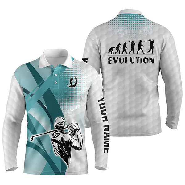 Blue and white Mens golf polo shirts custom golf ball skins golf evolution golf tops for mens NQS5942