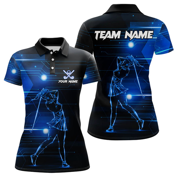 Blue Light Golfer Womens Golf Polo Shirts custom golf tops for ladies, team golf wear NQS9178