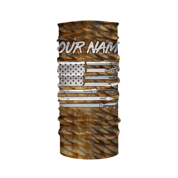 Redfish puppy drum Fishing American flag patriotic Customize Name long sleeves fishing shirts UPF 30+ NQS2220