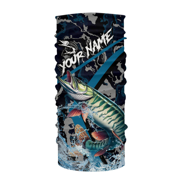 Custom Musky Fishing Camo Long Sleeve Fishing Shirts, Personalized Muskie Fishing Team Jerseys NQS9702