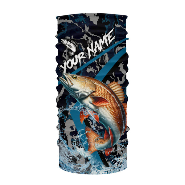 Custom Redfish Fishing Camo Long Sleeve Fishing Shirts, Personalized Red Drum Fishing Team Jerseys NQS9703