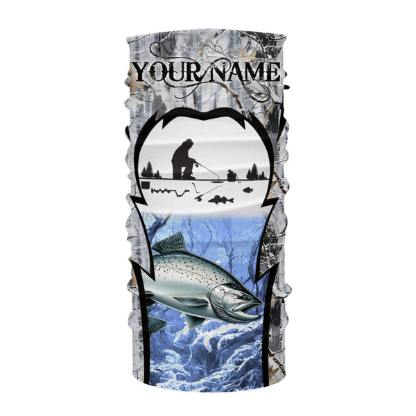 Salmon ice fishing Winter camo custom unisex Long sleeve fishing shirts, Ice fishing Salmon jerseys NQS9191