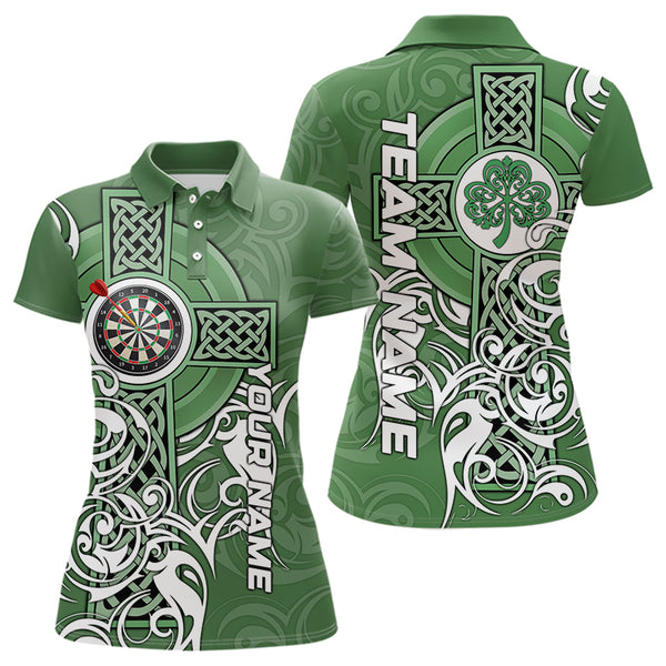 Green Irish Tribal Cross St Patrick's Day Women Darts shirts Custom Lucky Darts Team Jerseys NQS9553