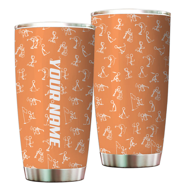 Multicolor Funny golf pattern Custom name Golf Stainless Steel Tumbler Cup - personalized golf gifts NQS9879