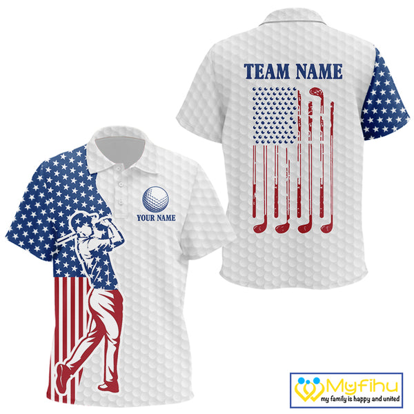 Red, White & Blue American Flag Golf polo shirts For Kid Custom patriotic Kid golf top NQS9987