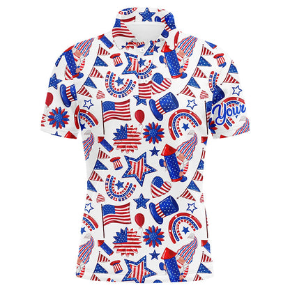 Mens golf polo shirts USA independence day pattern custom patriot team golf polo shirts NQS5780
