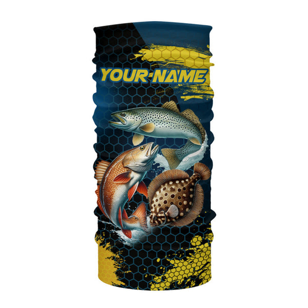 Blue and Yellow Camo Redfish, Speckled Trout, Flounder Texas slam fishing custom fishing jerseys NQS9219