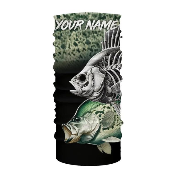 Crappie Reaper Skeleton Green scales Custom Long Sleeve Fishing Shirts, Personalized Fishing Gifts NQS9573