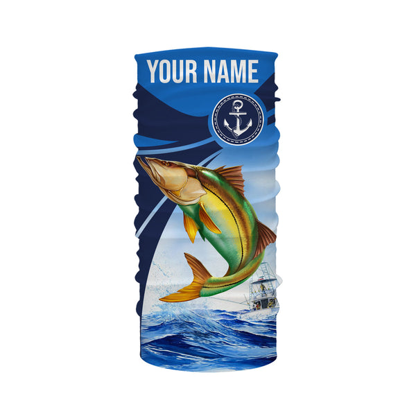 Snook fishing blue sea underwater ocean Custom Name performance long sleeve fishing shirt NQS3781