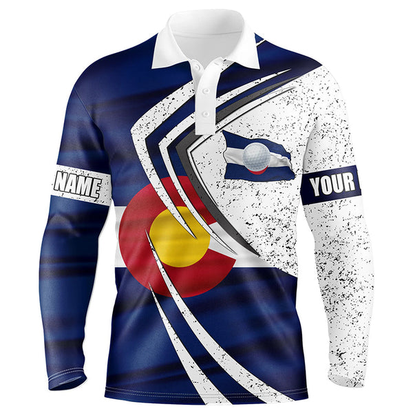 Mens golf polo shirts Colorado flag custom team golf shirts, patriot golf tops for men NQS7504
