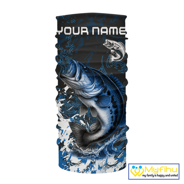 Blue Camo Largemouth Bass fishing Custom sun protection Bass fishing shirts, Bass fishing team jerseys NQS9994