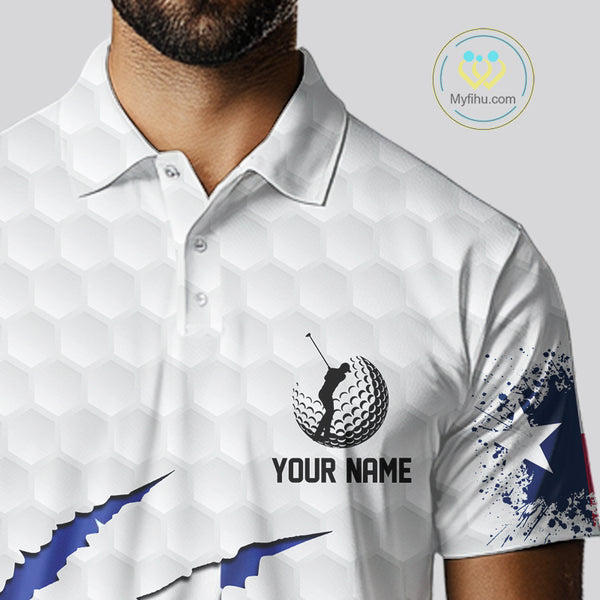 Personalized Texas Flag Men golf polo shirts, Custom Patriotic Golf Team Shirts For men NQS10156