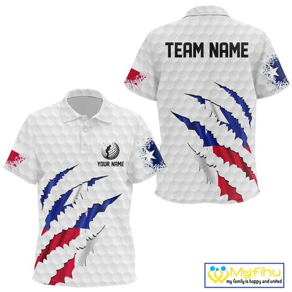 Personalized Texas Flag Kid golf polo shirts, Custom Patriotic Golf Team Shirts For Kid NQS10156