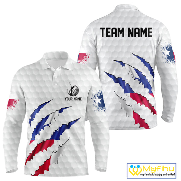 Personalized Texas Flag Men golf polo shirts, Custom Patriotic Golf Team Shirts For men NQS10156