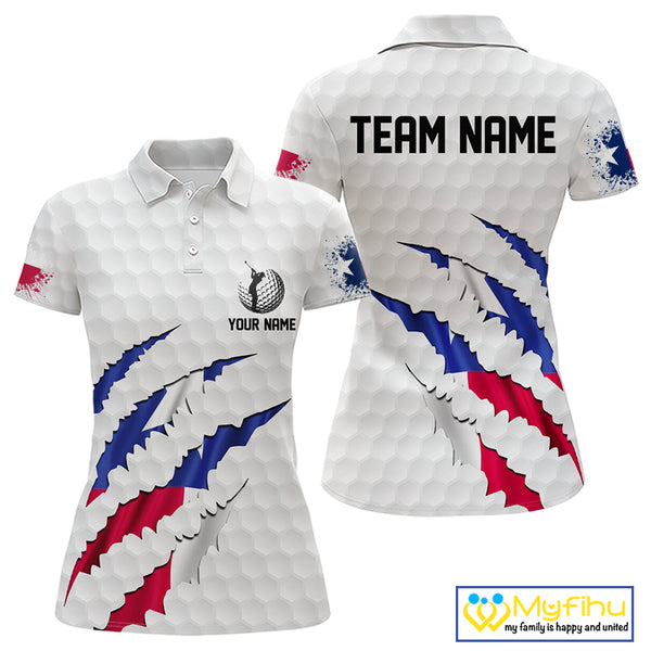 Personalized Texas Flag Women golf polo shirts, Custom Patriotic Golf Team Shirts For ladies NQS10156