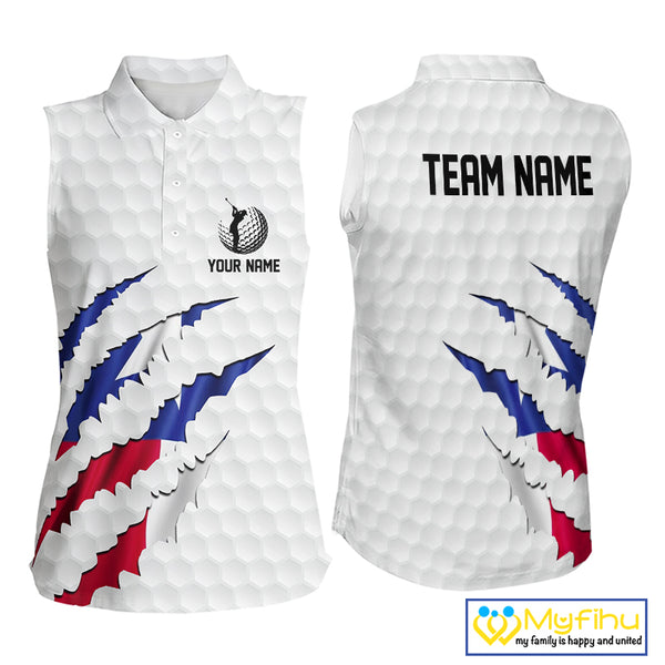 Personalized Texas Flag Women sleeveless polo shirt, Custom Patriotic Golf Team Shirts For ladies NQS10156