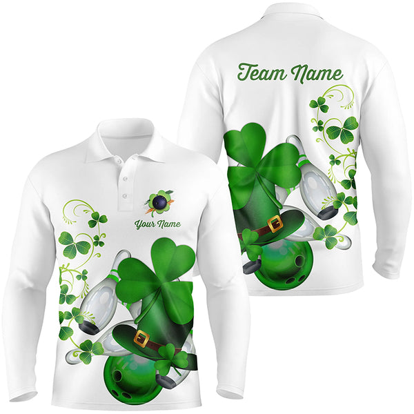 Green shamrock Mens polo bowling shirts Custom St Patrick Day team league bowling jerseys NQS7060