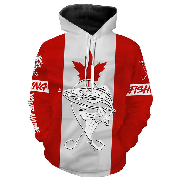 Rainbow Trout Fishing 3D Canadian Flag Customize name All over print shirts NQS489