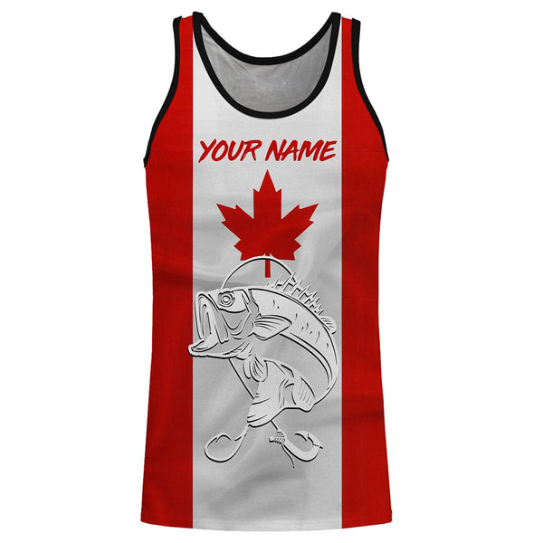 Bass Fishing 3D Canadian Flag Customize name All over print shirts NQS490