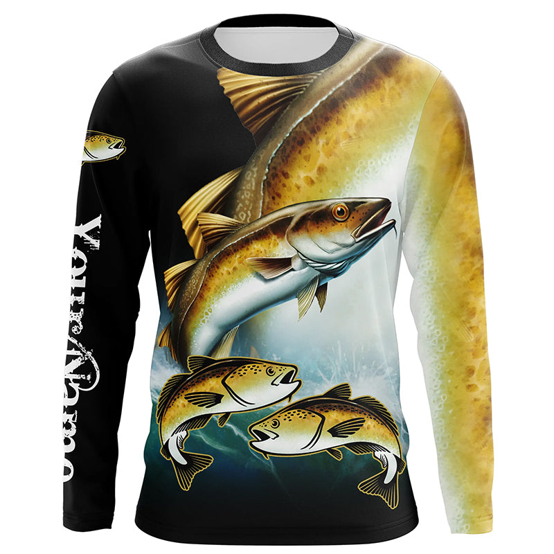 Pollock Fishing Customize Name UV protection long sleeves fishing shirts, Personalized Fishing Gift NQS6893