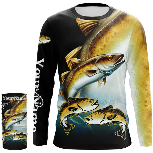 Pollock Fishing Customize Name UV protection long sleeves fishing shirts, Personalized Fishing Gift NQS6893
