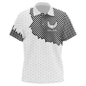 White golf ball pattern metal Kid golf polos shirts custom cool polo shirts for Kid, golfing gifts NQS9251