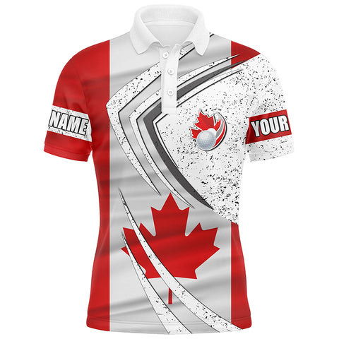 Mens golf polo shirts Canadian flag custom team golf shirts, patriot golf tops for men NQS7069