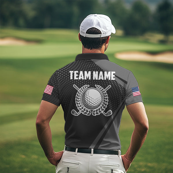 Golf Polo Shirts For Men Custom Team Name golf tops for mens, unique golf gifts | Black NQS9748