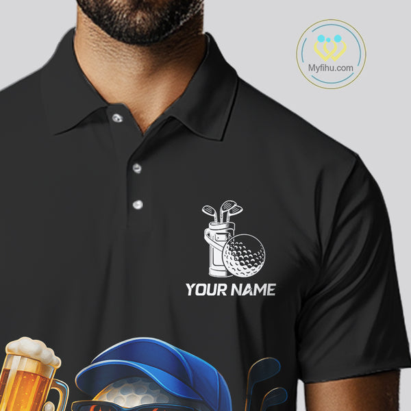 Funny American Flag Golf ball Mens golf polo shirts custom golf and beer golf apparel for mens NQS10009