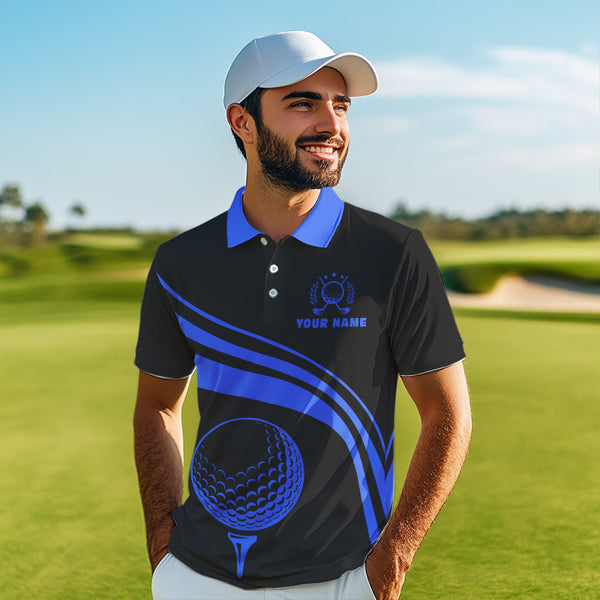Personalized polo golf shirts for men custom black and blue mens golf shirts team golf jersey NQS9430