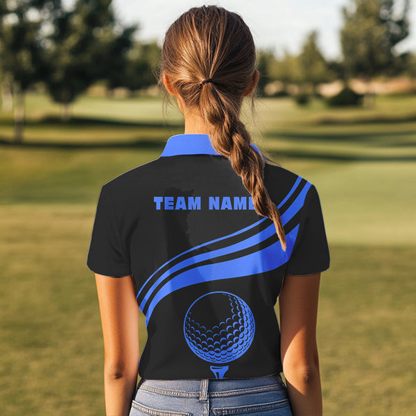 Personalized polo golf shirts for women custom black and blue Womens golf shirts team golf jersey NQS9430