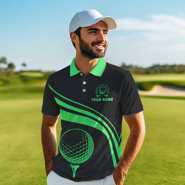 Personalized polo golf shirts for men custom black and green mens golf shirts team golf jersey NQS9431