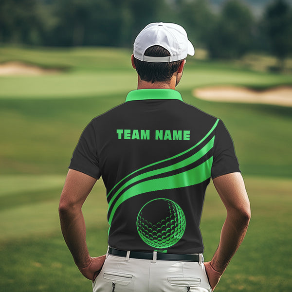 Personalized polo golf shirts for men custom black and green mens golf shirts team golf jersey NQS9431