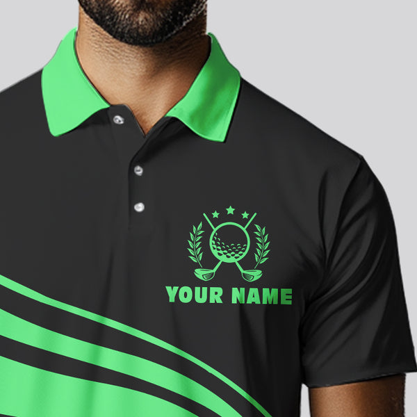 Personalized polo golf shirts for men custom black and green mens golf shirts team golf jersey NQS9431