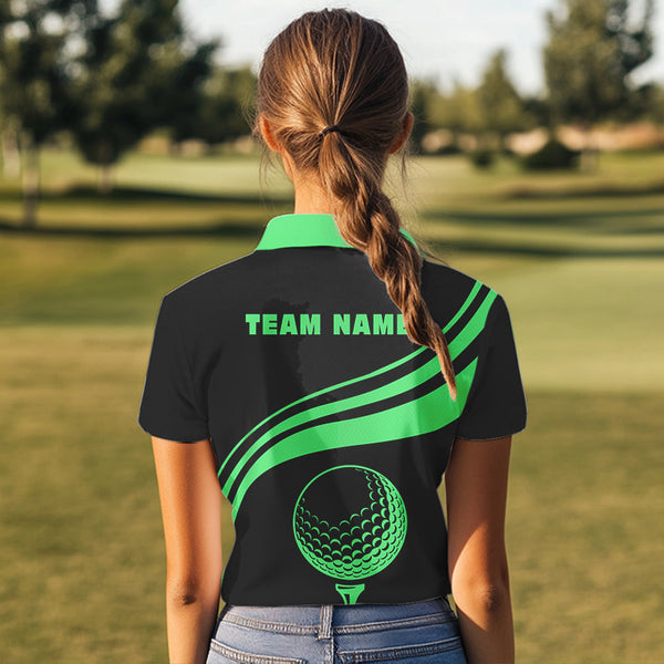 Personalized polo golf shirts for women custom black and green Womens golf shirts team golf jersey NQS9431