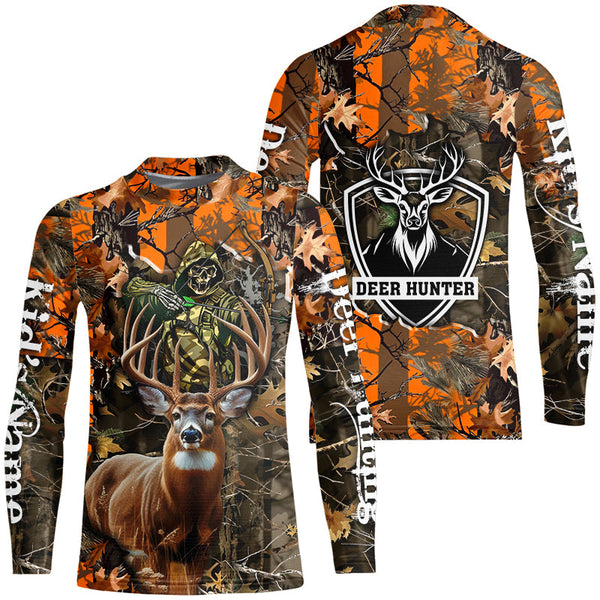 Deer Hunting big game camo Grim Reaper Custom Name 3D All over print shirts NQS742