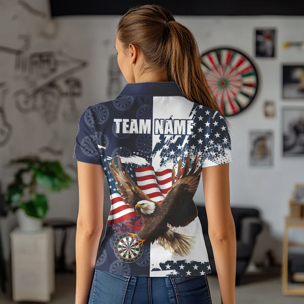 Red, White and Blue American Flag Eagle Darts shirts For Women Custom Patriotic Darts Team Jersey NQS9609