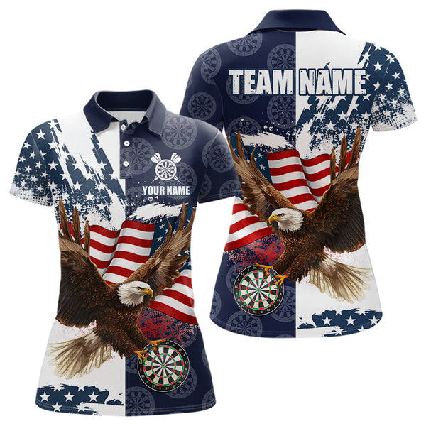 Red, White and Blue American Flag Eagle Darts shirts For Women Custom Patriotic Darts Team Jersey NQS9609