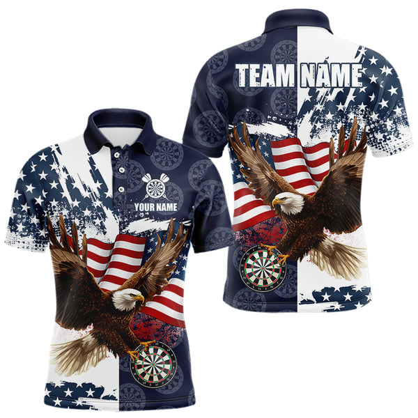 Red, White and Blue American Flag Eagle Darts shirts For Men Custom Patriotic Darts Team Jersey NQS9609